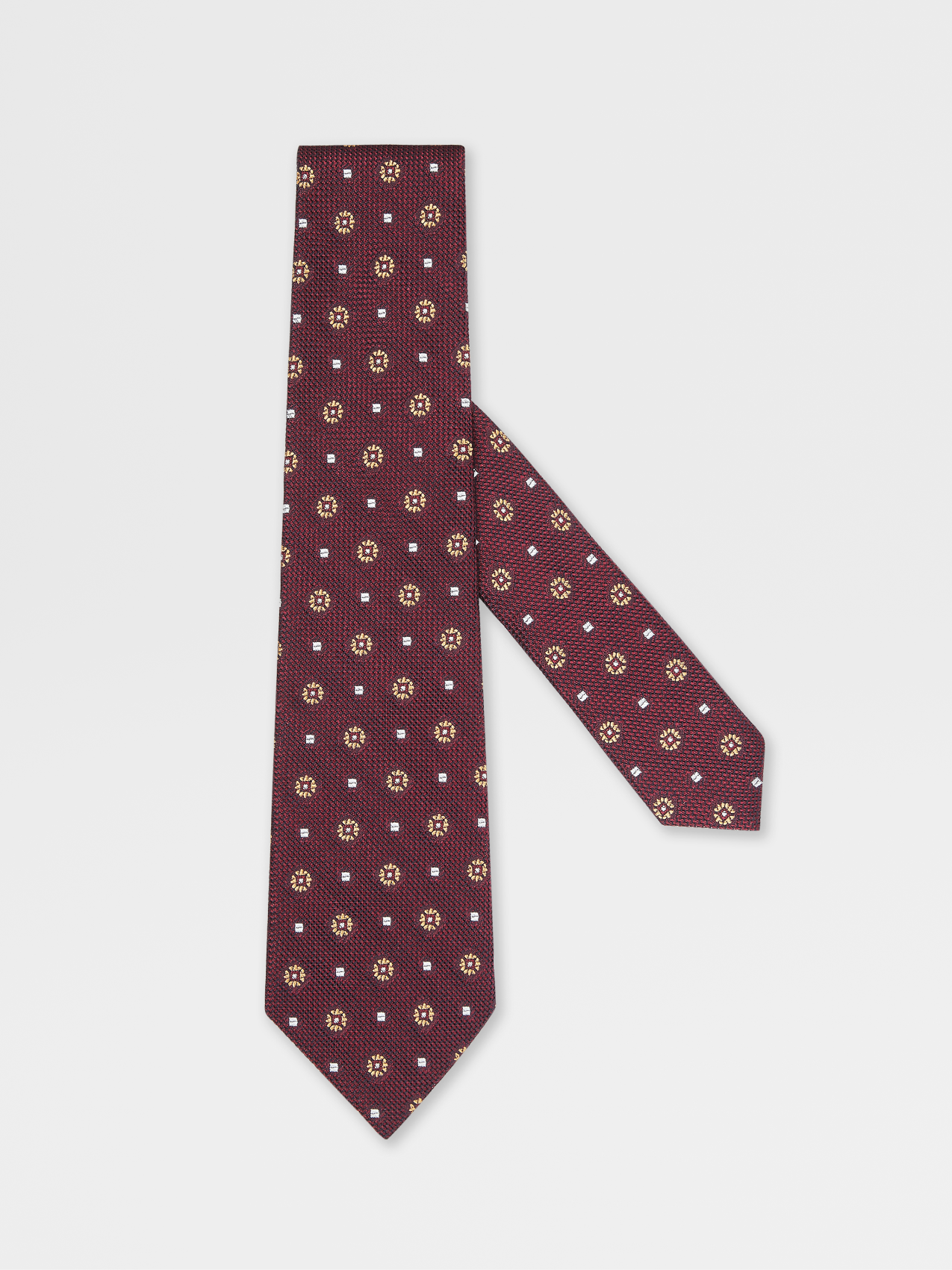 Burgundy Printed Silk Grenadine Tie